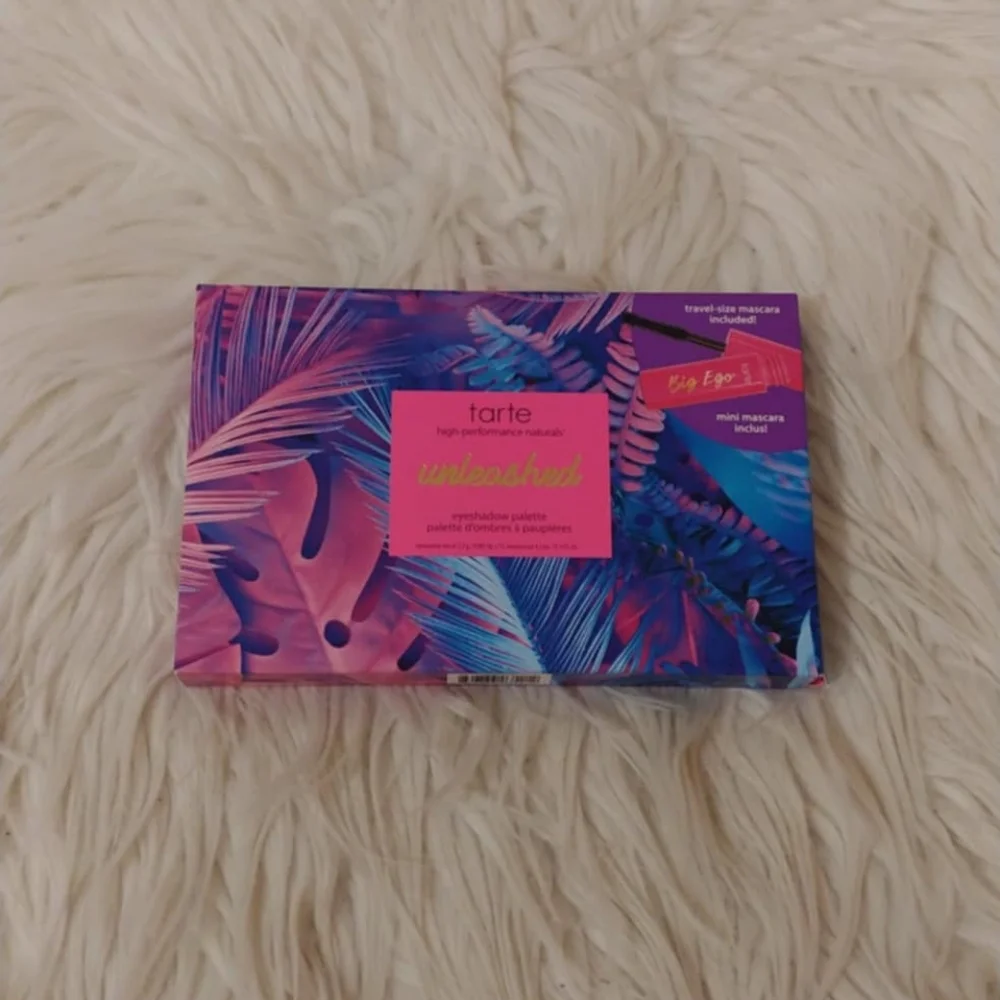 💖FIRM! NWT TARTE UNLEASHED EYESHADOW PALETTE WITH TRAVEL SIZE BIG EGO MASCARA